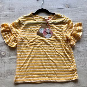 Girls striped ruffle top
